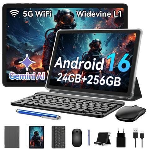 Kingrid KINGRID 10,1" Android 16 avec clavier/souris/Coque tablette (10", 256 GB, Android 16, Gemini Al Magic, avec