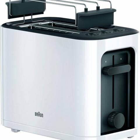 BRAUN grille-pain PurEase HT 3010 WH - 2 Schlitze, 7 Stufen, Auftau- Aufwärmfunktion, 2 kurze Schlitze, pour 2