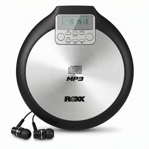 Roxx ROXX PCD 600 lecteur CD (Tragbarer CD Player avec Casque, MP3 fähig, Antishock)