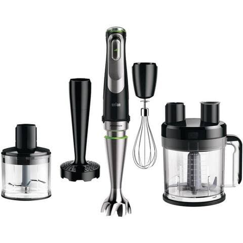 BRAUN Stabblender MultiQuick 9 MQ 9187XLI - 1200W, Stufenlos, Dynamische Klinge, 1200 W, Spritzschutz, Extra