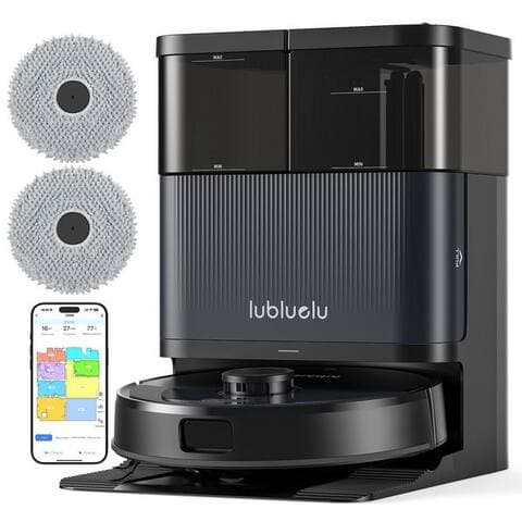 Lubluelu lubluelu robot aspirateur avec Wischfunktion S1000, 75°C Moppwäsche 10.000Pa, 40 W, Multifunktions-station