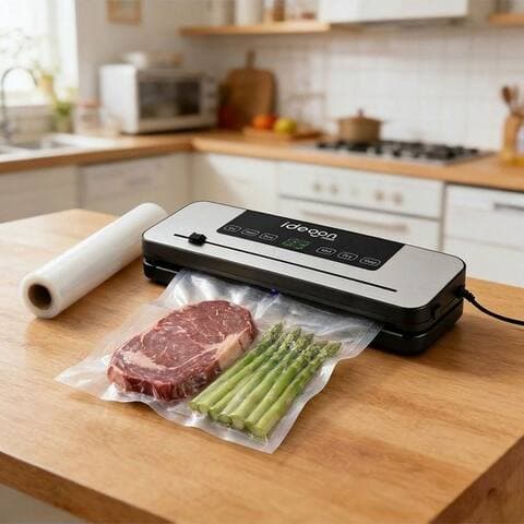 Shop'N shop'n smile ideoon sous-vide Vakuumiergerät 120W, 65 kPa, tactile-écran, inkl. 3m Folienrolle, adapté pour