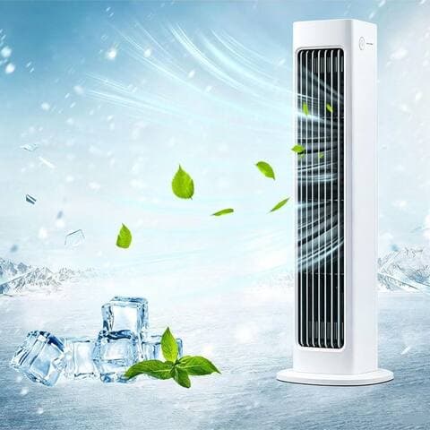 Mopuea MOPUEA Akku-Standventilateur Mini Luftkühler tragbar Akku 4000mAh leise 60 Grad Oszillation, sans fil, leise,