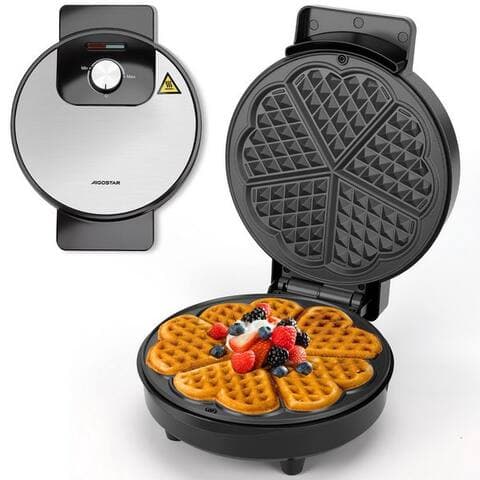 Aigostar Aigostar gaufrier pour 5 Herz-Waffeln, 1000W, Antihaft-Platten, Einstellbarer Temperatur, 1000 W,