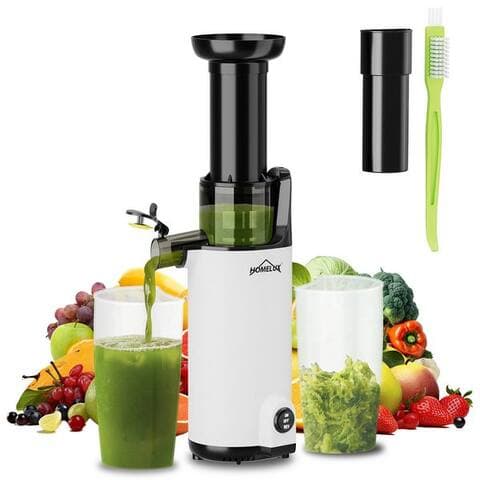 Homelux HOMELUX Slow Juicer Kleiner centrifugeuse Sicherheitsverriegelung, Mini, kompakt, 120 W, Geräuscharm, avec