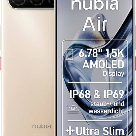 Nubia Nubia Air 256GB smartphone (17,2 cm/6,78 pouces, 256 GB Speicherplatz, 50 MP caméra)