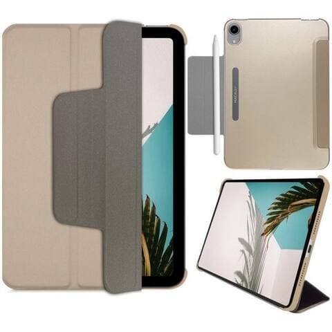 Macally Étui pour tablette Smart Case Pochette Book-Stand Cover Coque Doré, Standfunktion Magnet-Verschluss pour