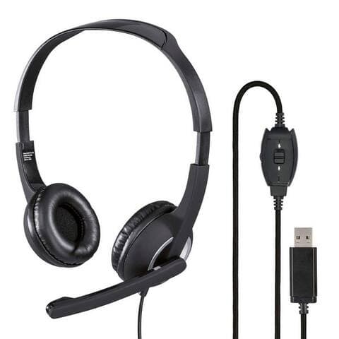 Hama Hama Office Over-Ear Headset USB Stereo Noir PC-Headset (microphone, PC Büro Kophörer microphone Mikro
