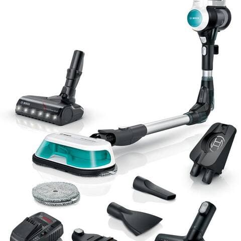 BOSCH Akku-aspirateur balai Unliaveced 7 ProHygienic Aqua BKS71HYG1, 2in1 Saugen & Wischen, beutellos, Knickrohr,