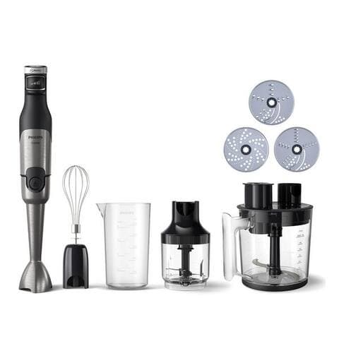 PHILIPS Stabblender HR2685/00 5000 Series, avec ProMix-Technologie, Becher, 1200 W, Schneebesen, Foodprozessoraufsatz