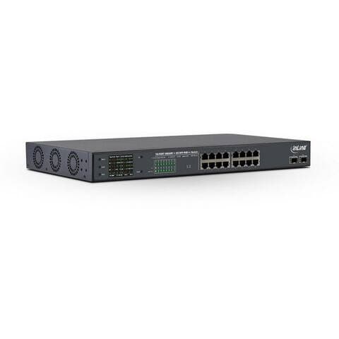 Inline Inline PoE++ Gigabit Netzwerk switch 16 Port - 1Gb/s - 2xSFP,19"1HE(inkl. Win WiFi-point d’accès
