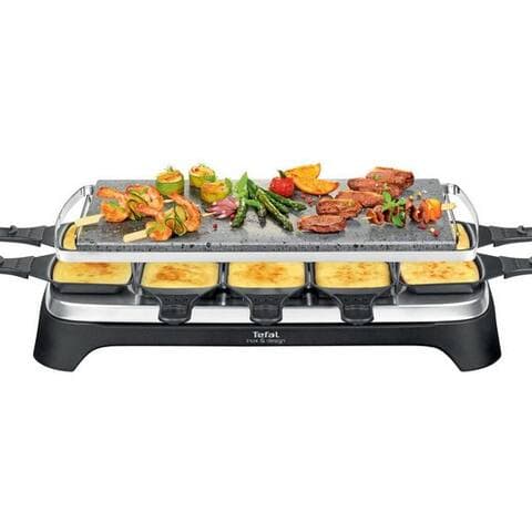TEFAL raclette Pierrade, Naturstein, spülmaschinenadaptée Pfännchen, 10 raclettepfännchen, 1350 W, Abnehmbares