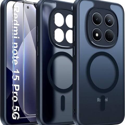 XIAOMI MSM Coque pour smartphone Coque + 2X Schutzglas pour Xiaomi Redmi Note 15 Pro 5G MagSafe 9H