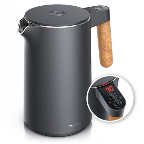 Arendo Arendo bouilloire Edelstahl, Doppelwand, Temperatureinstellung 40° - 100 °C avec Anzeige, 1,5 l, 2200 W,