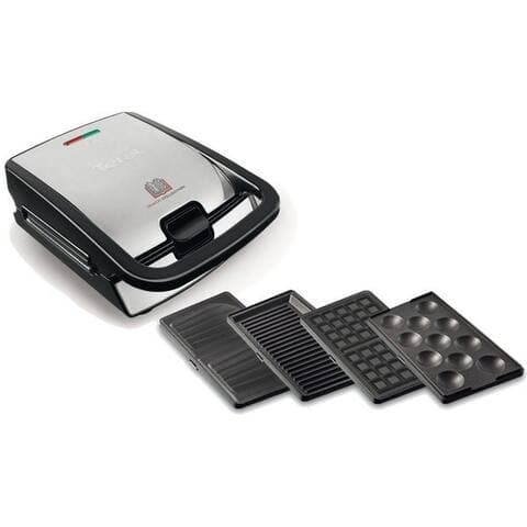 TEFAL gaufrier SW854D Snack Collection, 700 W, inkl. 4 antihaft Plattensets, vielfältige Funktionen, erweiterbar