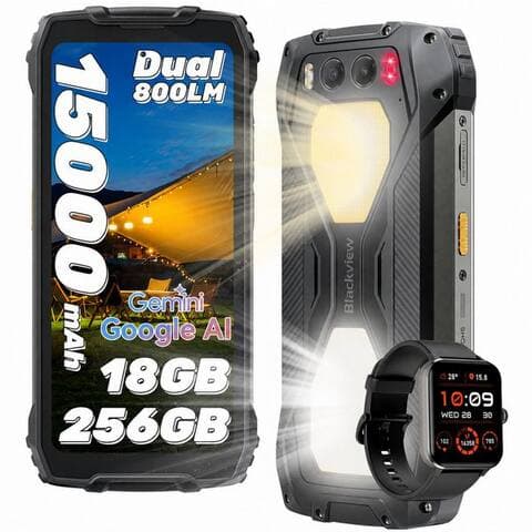 BLACKVIEW BV7300 incl. R50 800LM Campinglumière téléphone sans Vertrag Outdoor téléphone (6.67 pouces, 50 MP caméra,