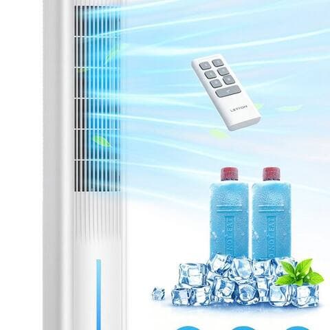 Leenon LEENON ventilateur colonne avec Wasserkühlung,Befeuchter&Aroma-Diffusor,4in1,leise,90° Oszillation,