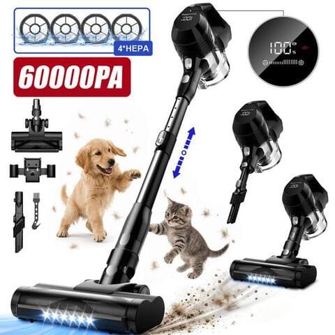 Adormii Adormii Akku-Hand-et aspirateur balai Akku aspirateur 60000pa, aspirateur sans fil, 60Min/1,8L,
