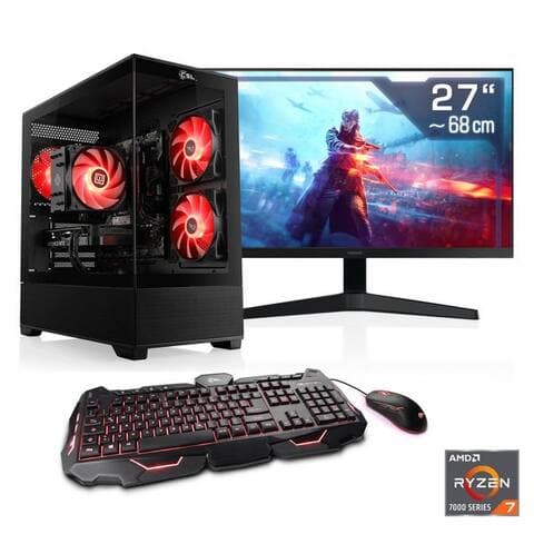Csl CSL AeroVision V24421 PC gamer-Komplettsystem (27", AMD Ryzen 7 7800X3D, GeForce RTX 5070, 32 GB RAM, 2000 GB