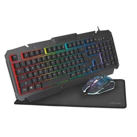 Logilink LogiLink ID0185 Gaming-clavier (inkl. RGB souris et sourispad, max. 2400 DPI)