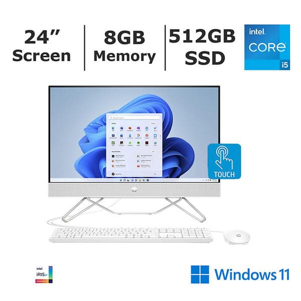 HP All-in-One 24-cr0034nf — 23,8″ tactile (i5, 16 Go, 512 Go)
