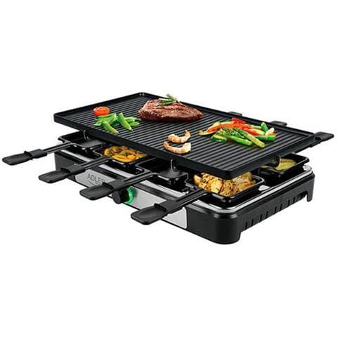 Adler ADLER EUROPE raclette AD 6616 Tischgrill pour 8 Personen avec, 8 raclettepfännchen, 1400 W, Elektrogrill avec