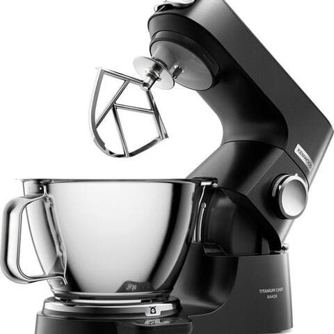 KENWOOD robot de cuisine Titanium Chef Baker KVC85.004BK EasyWeigh™-Waage, 1200W, Noir, 1200 W, 5 l Schüssel,