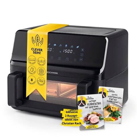 Rachs Rachs KOCHWERK air fryer Doppelkammer 9l 8 Programme, 2700 W, Airfryer Frittieren Backen Speisen sans Öl