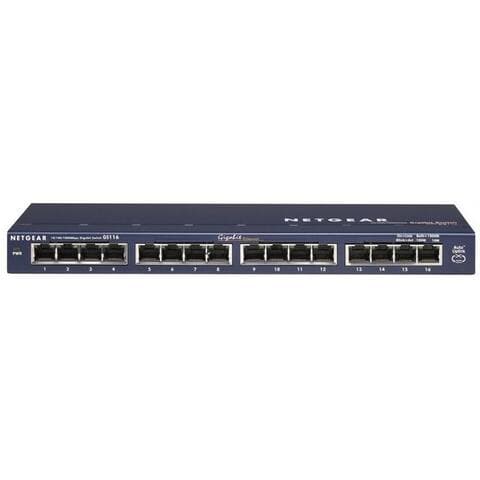 NETGEAR GS116GE 16-Port Gigabit Ethernet - Netzwerk switch - Bleu Netzwerk-switch