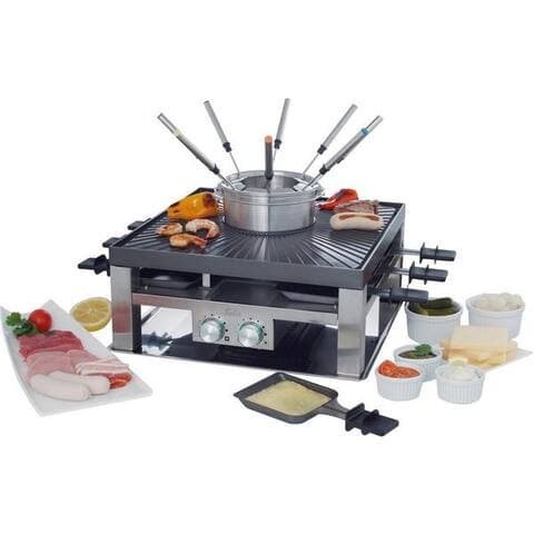 Solis SOLIS OF SWITZERLAND Tischgrill COMBI-GRILL 3 IN 1, Fondue, raclette, Grill, 2000 W