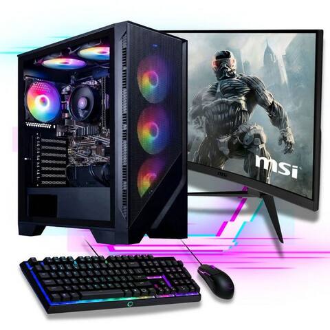 Meinpc MeinPC AMD Ryzen 7 Gaming Komplett-Set PC-Komplettsystem (27,00", AMD Ryzen 7 5700G, Radeon Vega, 32 GB RAM,