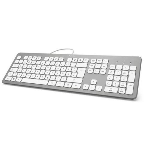 Hama Hama Slim Keyboard clavier KC-700 DE-Layout Silber Gaming-clavier (Voll-clavier Scissor-Tasten Leise