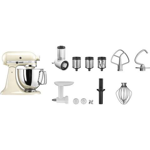 Kitchenaid KitchenAid robot de cuisine 5KSM125EAC, 300 W, 4,8 l Schüssel, Gratis Fleischwolf+Gemüseschneider m. 3