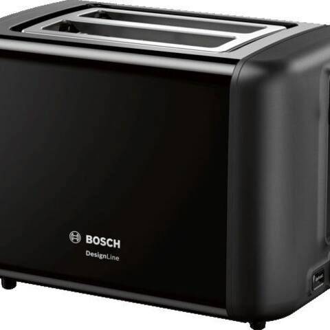BOSCH grille-pain DesignLine TAT3P423DE, intégréer Edelstahl-Brötchenaufsatz, 2 kurze Schlitze, 820 W,