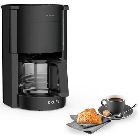 KRUPS cafetière filtre F30908 Pro Aroma, avec Glaskanne, 1,25L Füllmenge, 10-15 Tassen, 1050W
