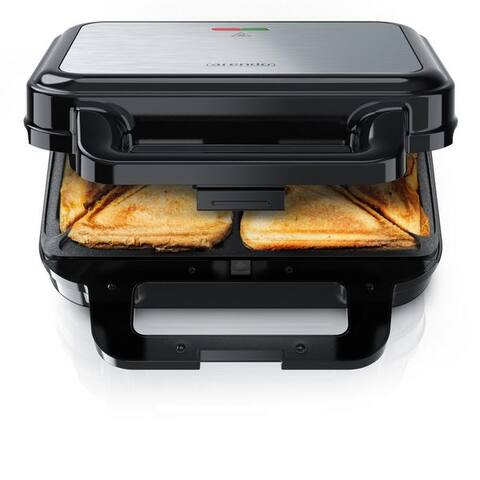 Arendo Arendo grill à sandwich Sandwich Maker, Temperaturkontrolle, Cool tactile Griffe, Anti-Rutsch-, 900 W, Füße,