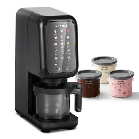Klamer KLAMER sorbetière 12 Programme pour Eiscreme, Gelato, Sorbet, Frozen Yogurt, Slushie & M…, 700 W, 3 flexible
