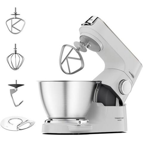 KENWOOD robot de cuisine Titanium Chef Baker KVC65.001WH, 1200 W, 5 l Schüssel, weiß