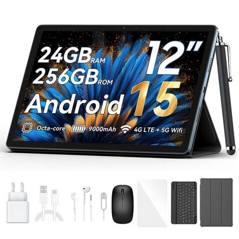 BLACKVIEW 12,1 " Mega2 Android 15 4G LTE 2,4K 8GB/12GB+256GB tablette (12", 256 GB, Android 15, 4G (LTE), 2.4K FHD,