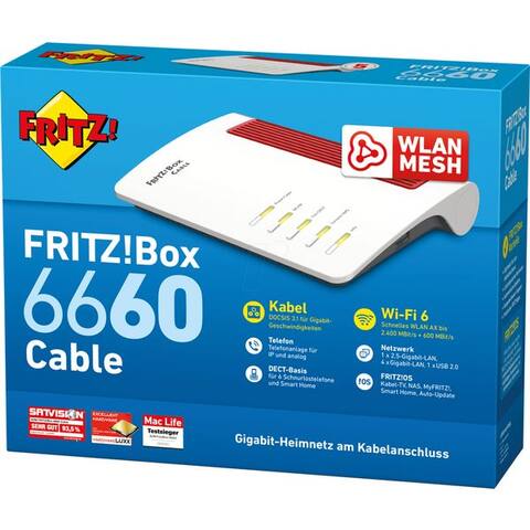 FRITZ ! FRITZ!Box 6660 Cable avec Modem In­te­grier­tes Modem WiFi-routeur