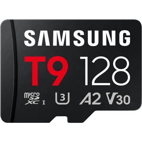 SAMSUNG T9 carte mémoire (128 GB, Video Speed Class 30 (V30), 200 MB/s Lesegeschwindigkeit)