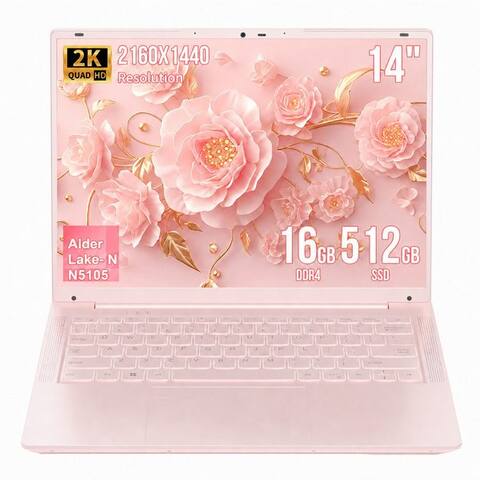 Longevince LONGEVINCE 14-pouces-2K-IPS-ordinateur portable avec Intel Celeron N5105, 16GB DDR4 ordinateur portable