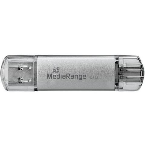 Mediarange Mediarange 128GB Dual clé USB, USB-C & USB 3.0 Schnittstelle, Silber clé USB (Lesegeschwindigkeit 80 MB/s,