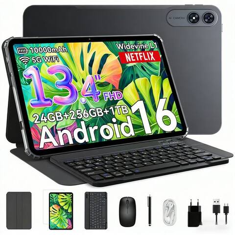 Vekfulpc VekfulPC T60Pro 13.4" Android 16 10000mAh avec clavier souris Casque Stift tablette (13.4", 256 GB,