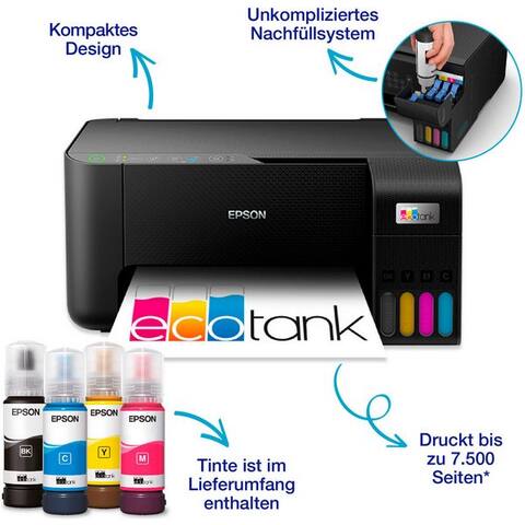 EPSON EcoTank ET-2862 imprimante multifonction, (WiFi (Wi-Fi), Einfaches, unkompliziertes Tintentanksystem zum