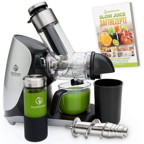 Nutrilovers Nutrilovers Slow Juicer GREEN-PRESS max EDELSTAHL centrifugeuse Slow Juicer avec Edelstahl-Schnecke, 200 W