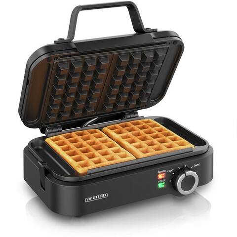 Arendo Arendo gaufrier Waffelautomat – 2 Waffeln à 12,6 cm-, 1200 W, 1200 W, Antihaftbeschichtung, schnelles