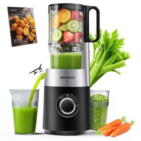 Euhomy EUHOMY Slow Juicer avec 135MM Breite et Größere Fütterungsröhre, 220 W, pour Ganze Gemüse Obst - Leicht zu