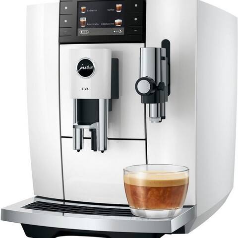 JURA machine expresso automatique 15747 E8 (ED), Piano White, 27 Spezialitäten, WiFi, Hot & Light Brew, Sweet