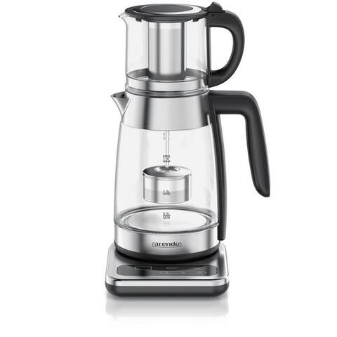 Arendo Arendo bouilloire 2in1 Glas-Teebereiter & Samowar avec Temperatureinstellung 40°-100°C, 1.8 l, 2200 W, 2in1